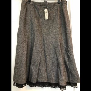 Ann Taylor Gray Wool Tweed Skirt NWT Size 10